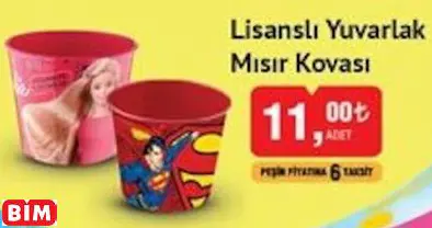 LİSANSLI YUVARLAK MISIR KOVASI
